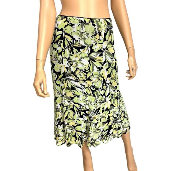 Y2k Fairy Grunge Midi Skirt 16 READ Sheer Chiffon Dark Floral Flowy Whimsigoth - Picture 1 of 15